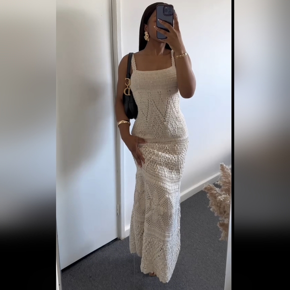 NWT ZARA SEQUIN CROCHET KNIT LONG DRESS - Picture 10 of 13